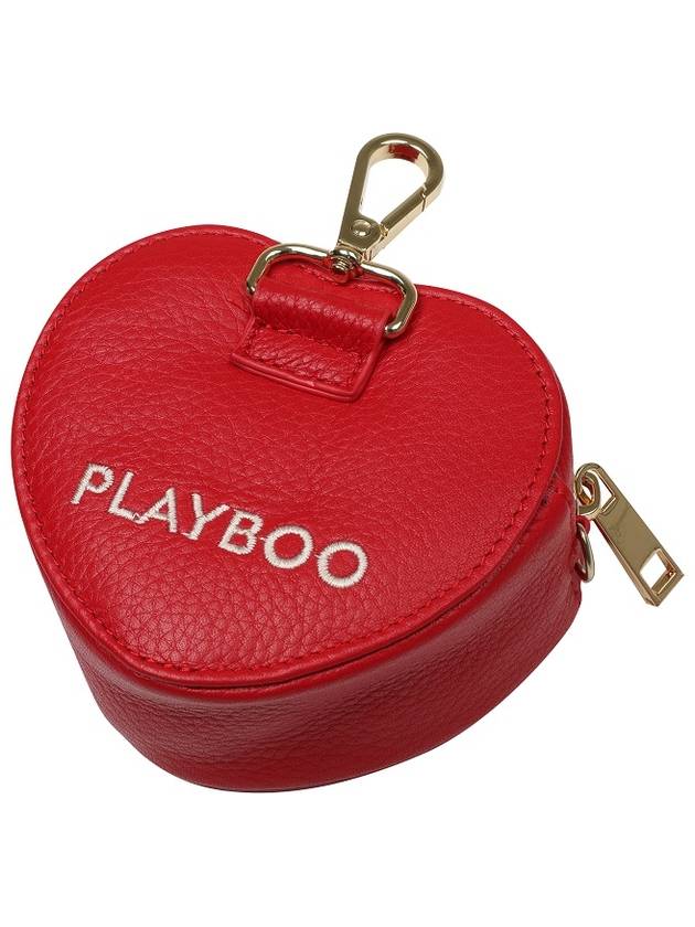 HEART SHAPED REAL LEATHER BALL POUCH - PLAYBOO - BALAAN 3