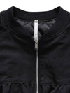 Overfit Shirring Crop Bomber Jacket Black - NOIRER FOR WOMEN - BALAAN 6