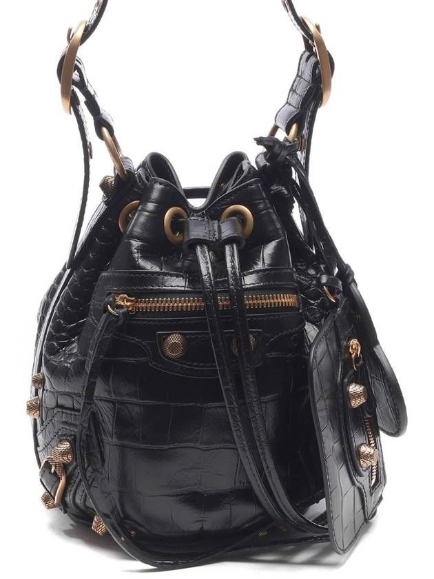 Le Cagole XS Leather Bucket Bag Black - BALENCIAGA - BALAAN 3