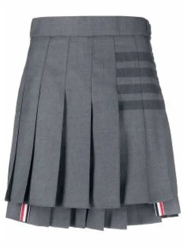 Women's 4 Bar Stripe Pleats Skirt Grey - THOM BROWNE - BALAAN 2