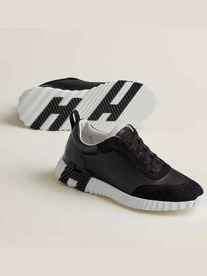 Bouncing Leather Low Top Sneakers Noir - HERMES - BALAAN 2