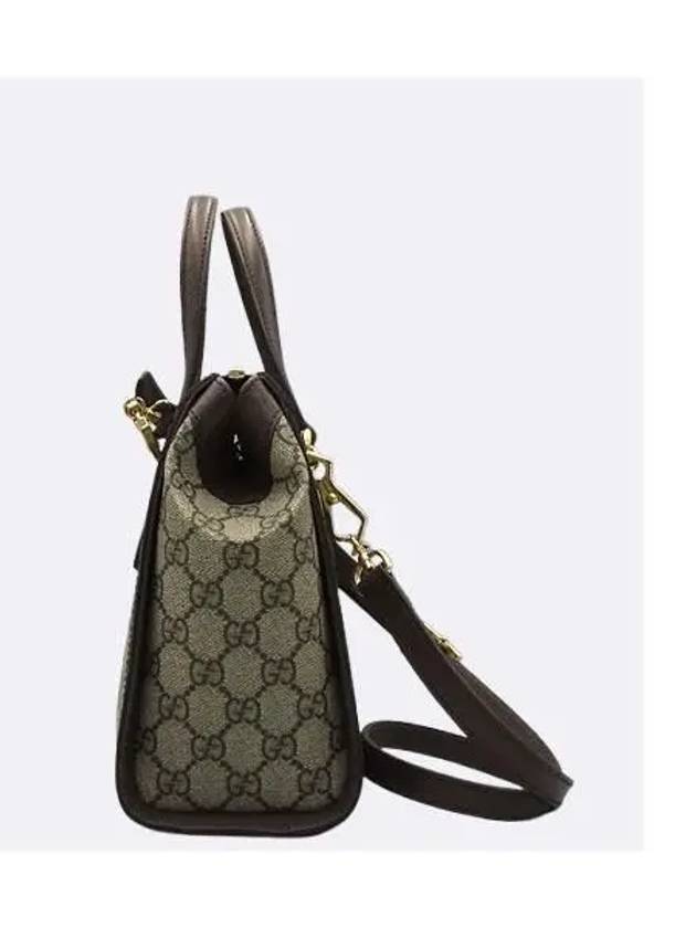 547551 Ophidia GG logo brown leather trimming small tote bag shoulder strap 2WAY - GUCCI - BALAAN 3