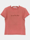 Cotton Short Sleeve T-Shirt Red - ACNE STUDIOS - BALAAN 3