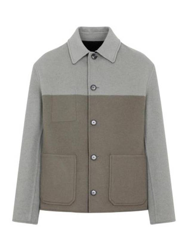 Reversible Workwear Cashmere Wool Jacket Sage - LOEWE - BALAAN 2