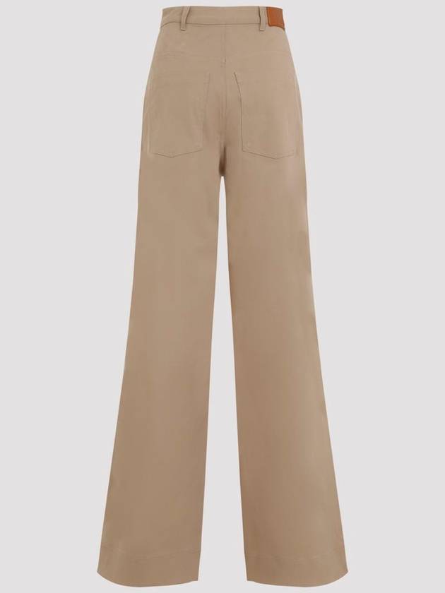 Cotton Gabardine Straight Pants Beige - MONCLER - BALAAN 4