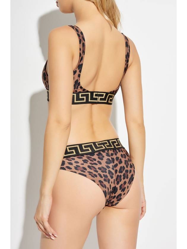 leopard print swimsuit bottom brown - VERSACE - BALAAN 4