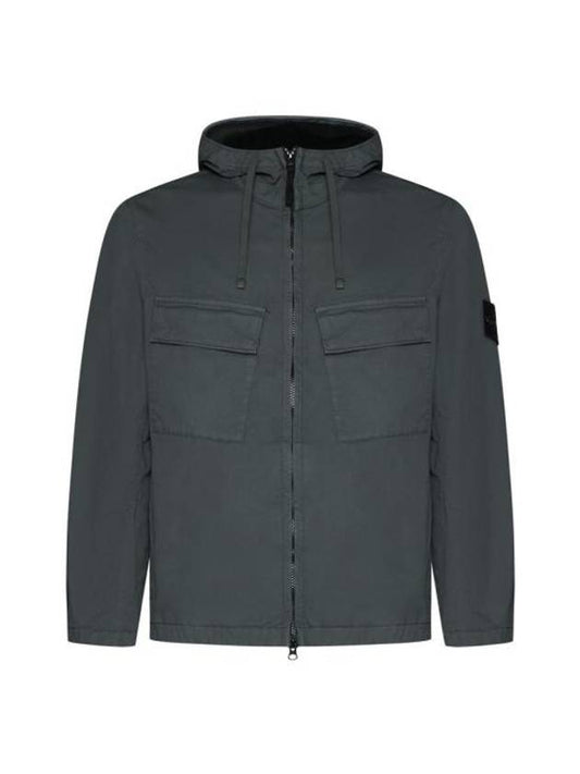 Cotton Twill Stretch Hooded Jacket Dark Green - STONE ISLAND - BALAAN 1