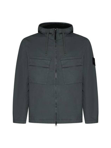 Cotton Twill Stretch Hooded Jacket Dark Green - STONE ISLAND - BALAAN 1