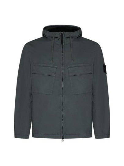 Cotton Twill Stretch Hooded Jacket Dark Green - STONE ISLAND - BALAAN 2