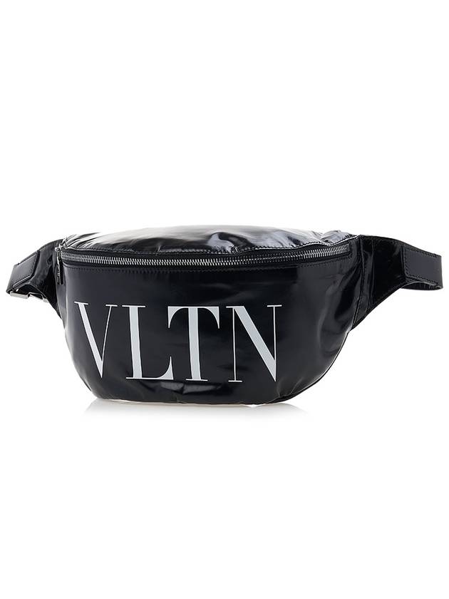 VLTN logo print leather belt bag black - VALENTINO - BALAAN.