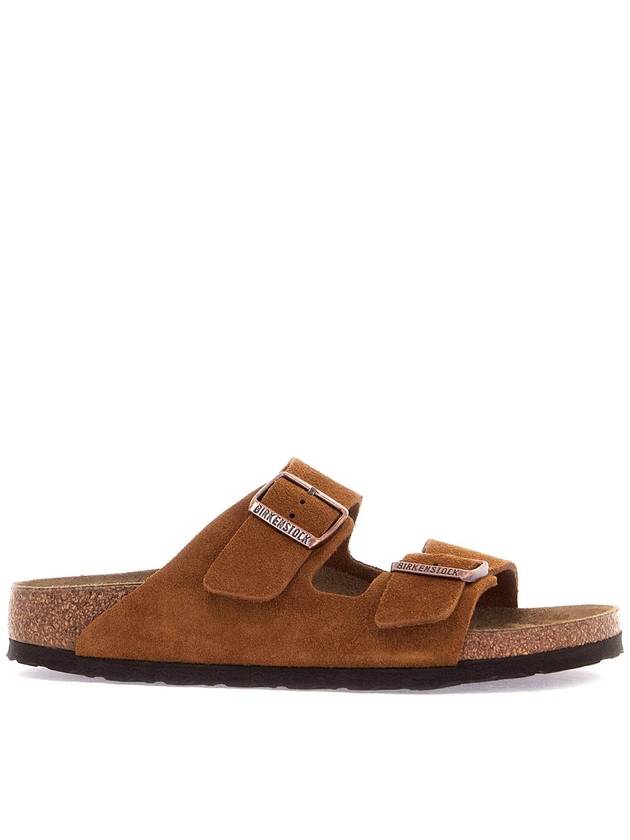 Arizona Suede Leather Flat Slippers Brown - BIRKENSTOCK - BALAAN 2