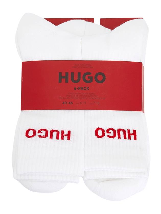 Logo Socks 6 Sets White - HUGO BOSS - BALAAN 6