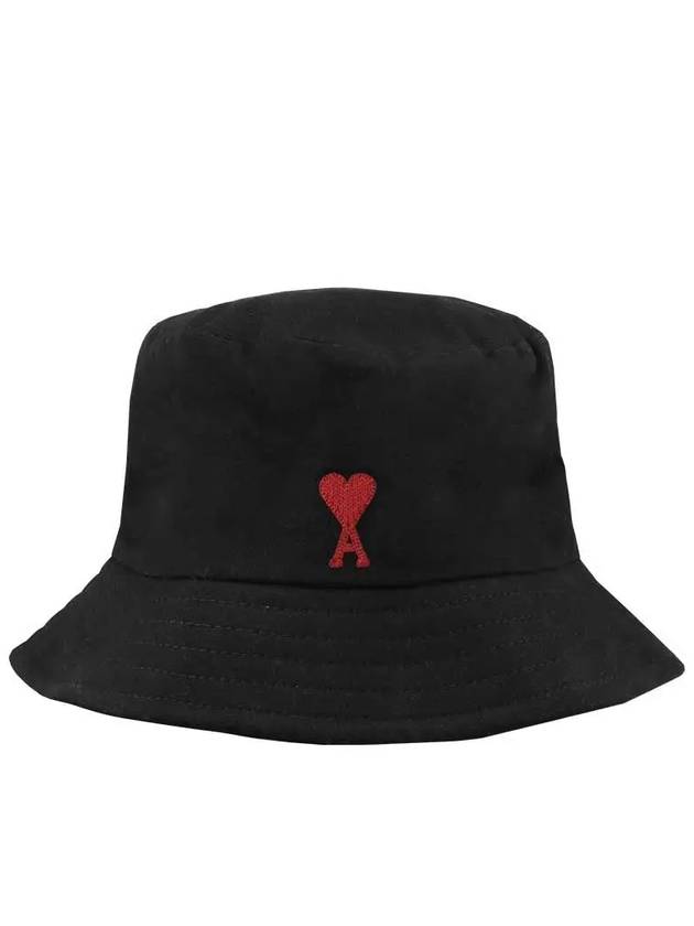 De Coeur Embroidery Bucket Hat Black - AMI - BALAAN 3