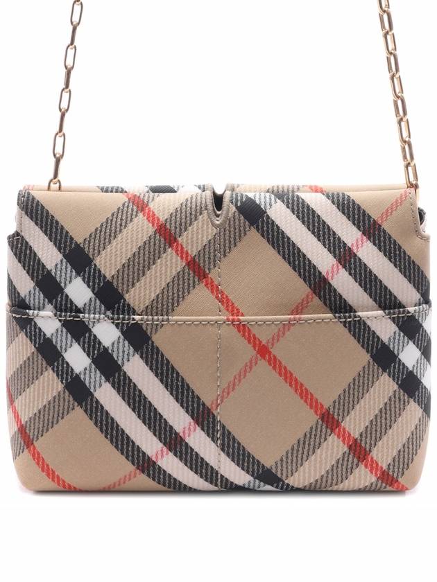 Snip Check Chain Strap Clutch Bag Sand - BURBERRY - BALAAN 3