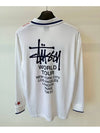 AU Australia Football Polo Long Sleeve T Shirt ST0M0476 White Red Stripe MENS S M L - STUSSY - BALAAN 5