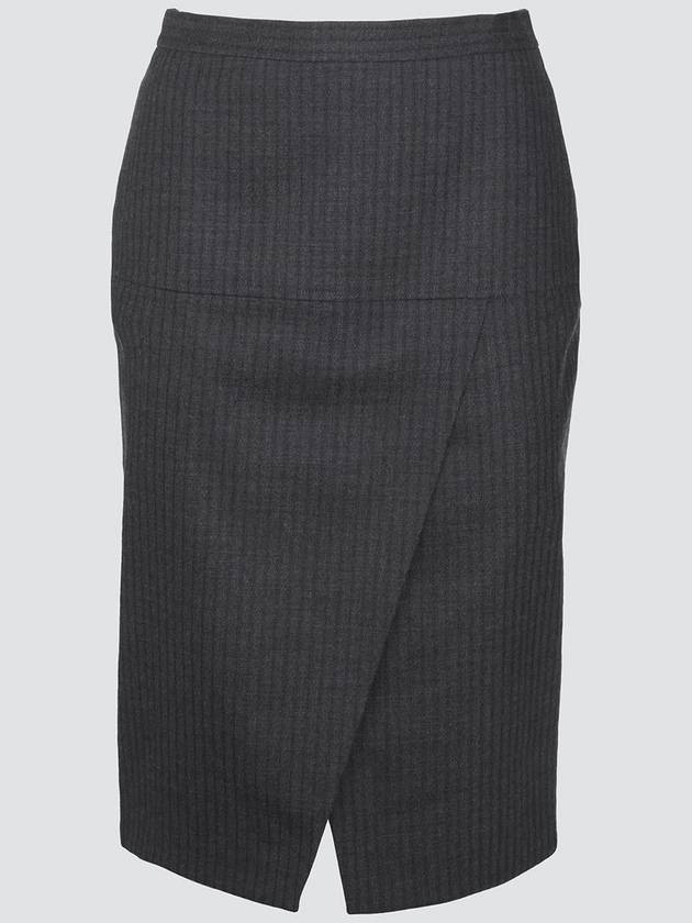 Pinstripe Wool Pencil Skirt Grey - FENDI - BALAAN 2