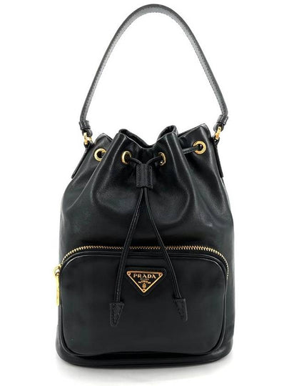 Leather triangle logo duet bucket bag 1BH038 - PRADA - BALAAN 2