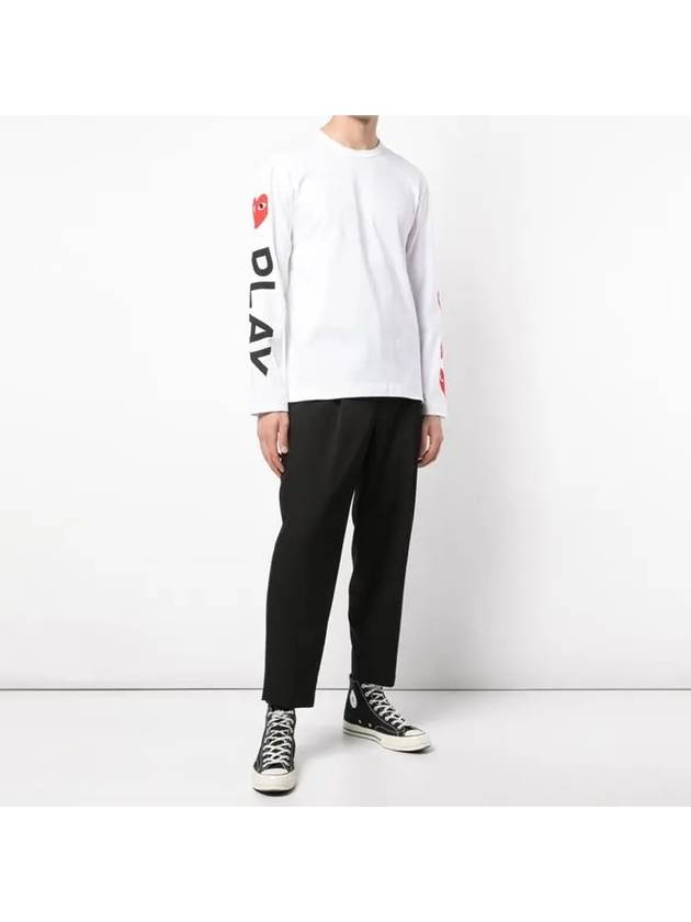 P1T262 Big Heart Round Neck Long Sleeve Tshirt - COMME DES GARCONS PLAY - BALAAN 3