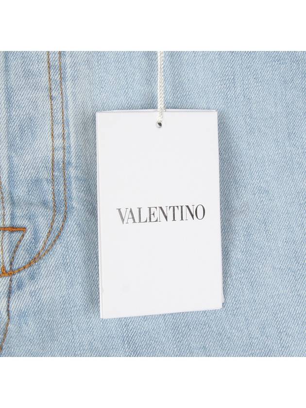 Men's Slim Chino Denim Jeans Light Blue - VALENTINO - BALAAN 6