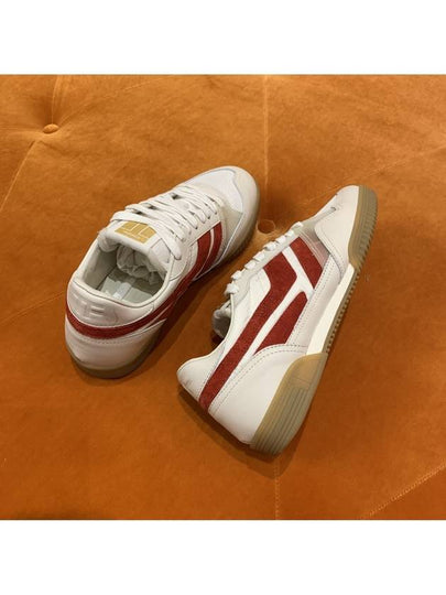 Men's Jackson Low Top Sneakers White Red - TOM FORD - BALAAN 7