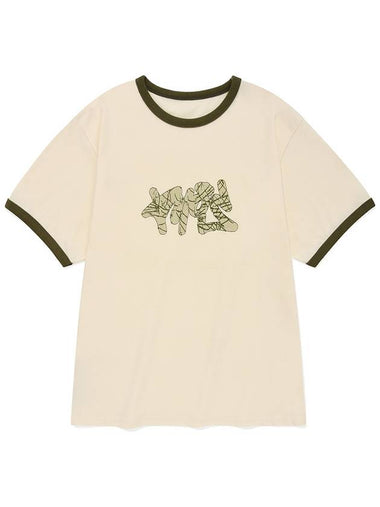 Cracked Logo Ringer Tee Cream - PHOS333 - BALAAN 1