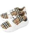 Vintage Check And Leather Sneakers White Archive Beige - BURBERRY - BALAAN 2