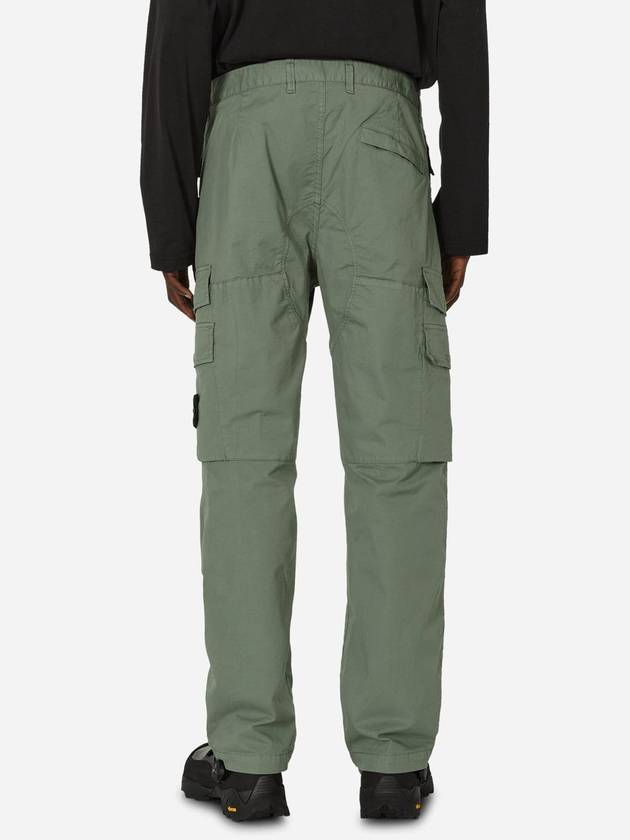 Stretch Cotton Gabardine Multi Pocket Cargo Straight Pants Green - STONE ISLAND - BALAAN 4