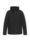 Techno Fabric Hooded Jacket Black - STONE ISLAND - BALAAN 2