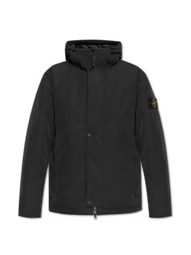 Techno Fabric Hooded Jacket Black - STONE ISLAND - BALAAN 2