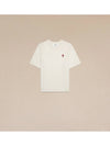 Small Heart Logo Boxy Fit Short Sleeve T-Shirt White - AMI - BALAAN 2