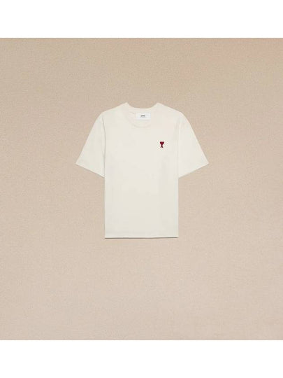 Small Heart Logo Boxy Fit Short Sleeve T-Shirt White - AMI - BALAAN 2