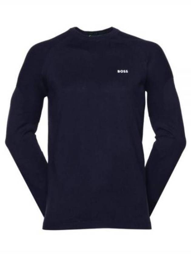 Perform X Crewneck Cotton Blend Sweatshirt Navy - HUGO BOSS - BALAAN 2