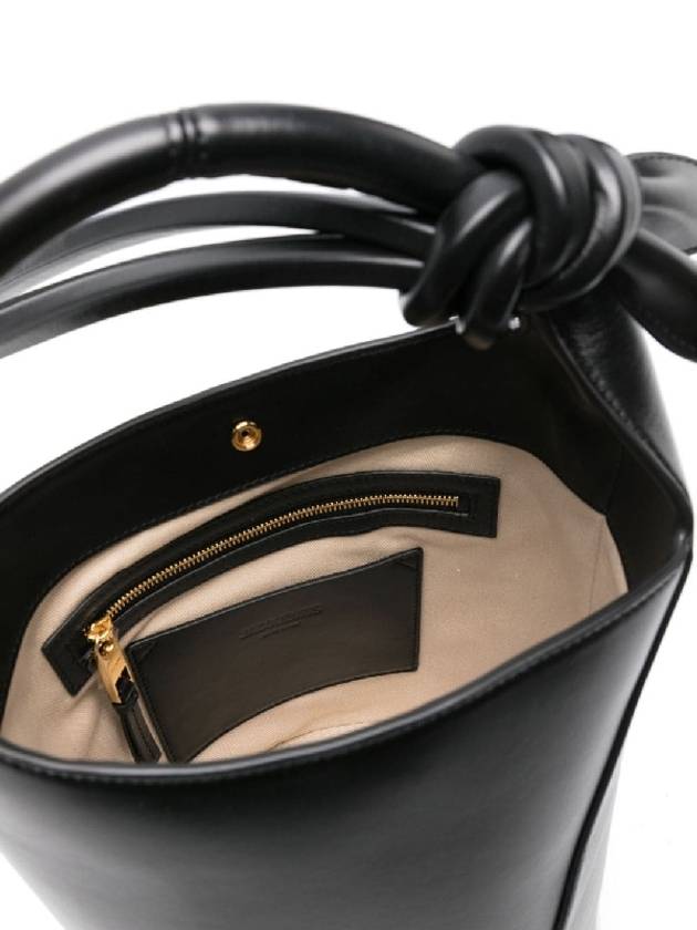 Le Petit Tourni Mini Knotted Leather Bucket Bag Black - JACQUEMUS - BALAAN 8