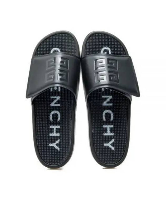 Velcro Slide Flat Slippers Black - GIVENCHY - BALAAN 2