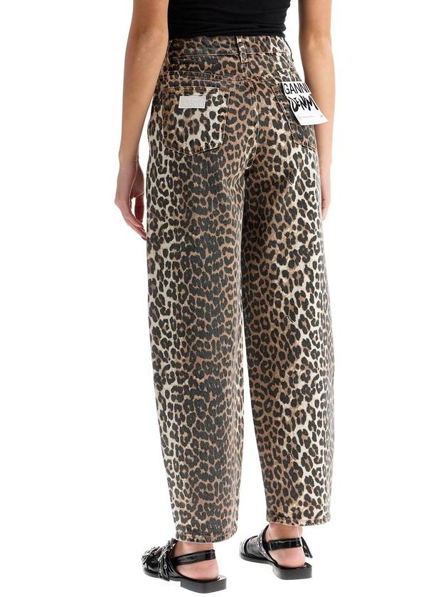 leopard print barrel jeans - GANNI - BALAAN 3