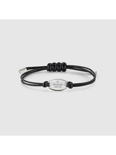 Tag Trademark Cord Bracelet Sterling Black - GUCCI - BALAAN 2