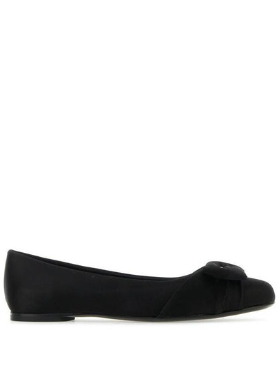 Padded Vara Bow Flat Black - SALVATORE FERRAGAMO - BALAAN 2