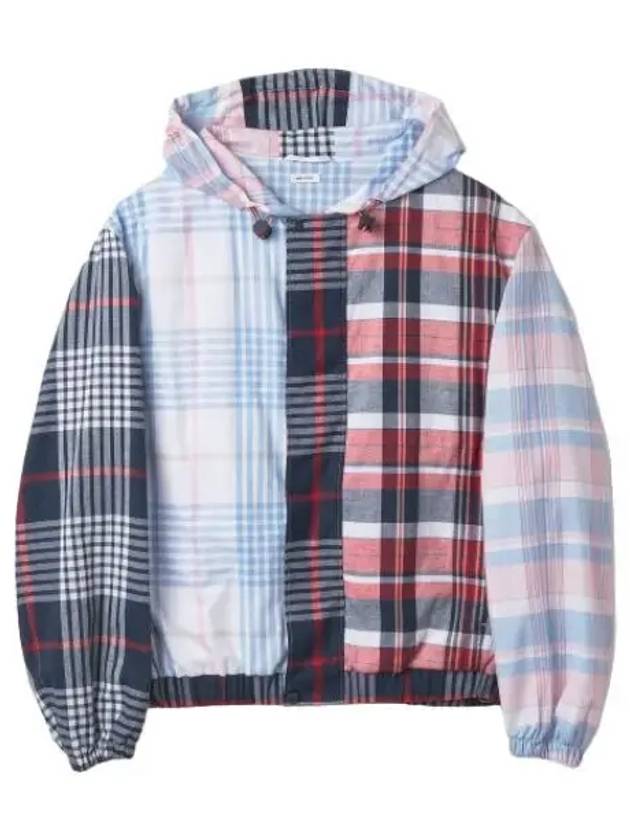 Funmix Madras Cotton Relaxed Zipper Front Hooded Jacket Multicolor Jumper - THOM BROWNE - BALAAN 1