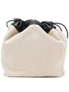 Drawstring Small Reversible Cotton Bucket Bag White - JIL SANDER - BALAAN 4