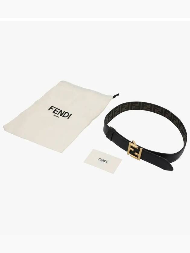 FF Fabric Reversible Leather Belt Black - FENDI - BALAAN 5