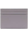 V Logo Calf Leather Card Wallet Grey - VALENTINO - BALAAN 5