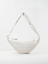 Medium Croissant Soft Grained Leather Crossbody Bag White - LEMAIRE - BALAAN 2