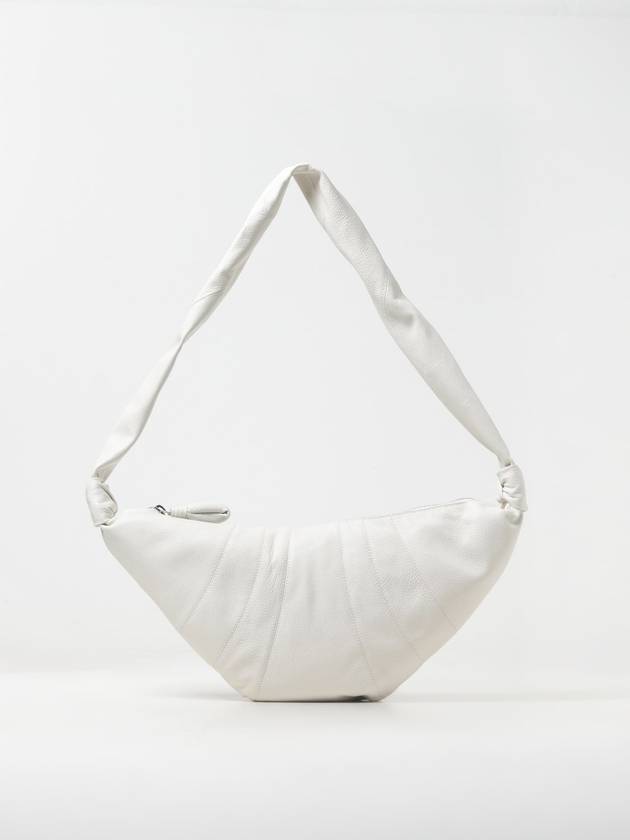 Medium Croissant Soft Grained Leather Crossbody Bag White - LEMAIRE - BALAAN 2