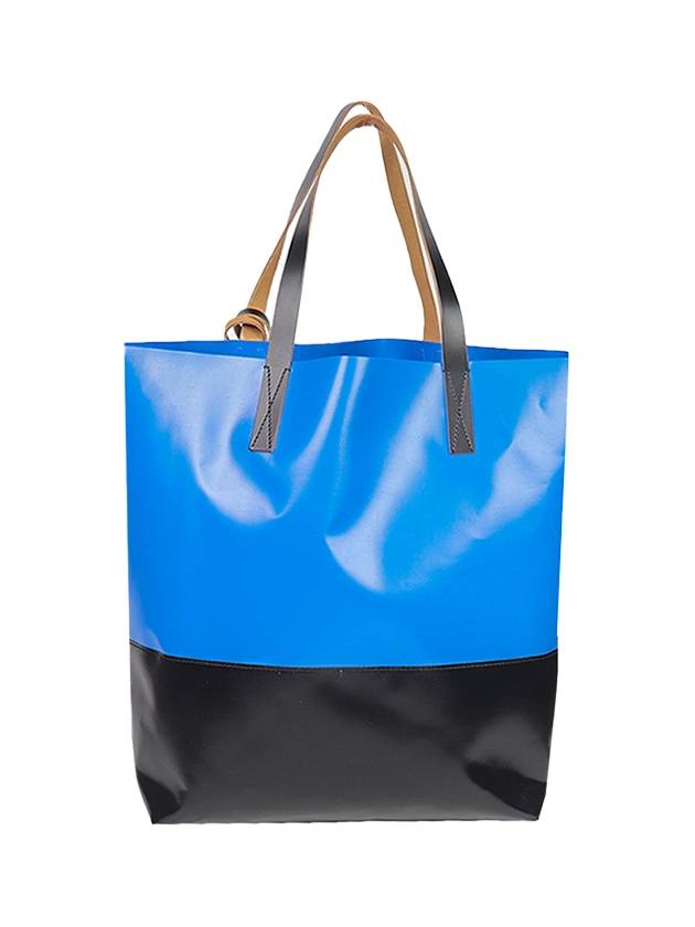 Tribeca Logo Two-tone Tote Bag Blue Black - MARNI - BALAAN.