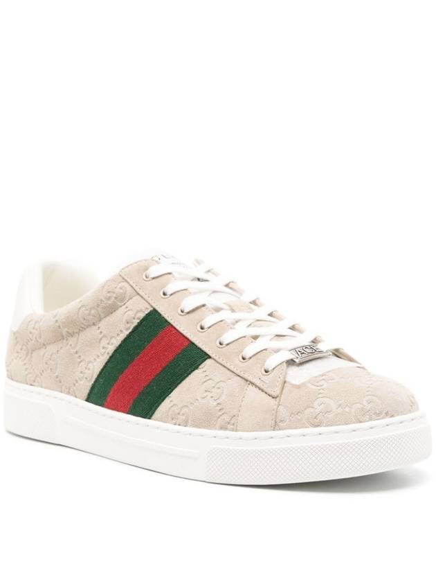 Web Ace GG Supreme Low Top Sneakers Beige Ebony - GUCCI - BALAAN 3