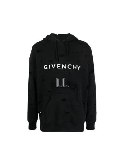 Classic Fit Hole Hoodie Black - GIVENCHY - BALAAN 2