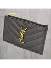 Monogram Fragment Zipper Card Wallet Black - SAINT LAURENT - BALAAN 4