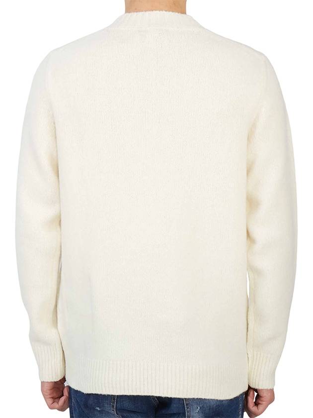 Men's Crew Neck Wool Knit Top Ivory - TEN C - BALAAN 5