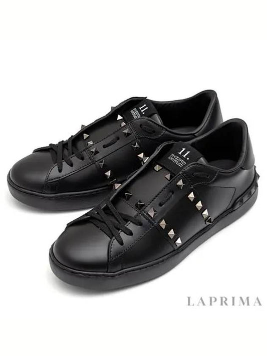 Rockstud low-top sneakers black - VALENTINO - BALAAN.