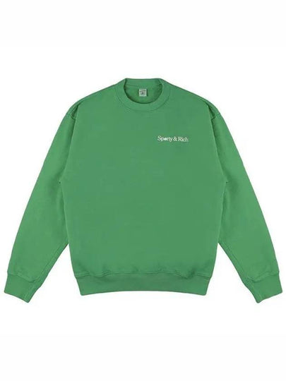 Logo Print Cotton Sweatshirt Green - SPORTY & RICH - BALAAN 2